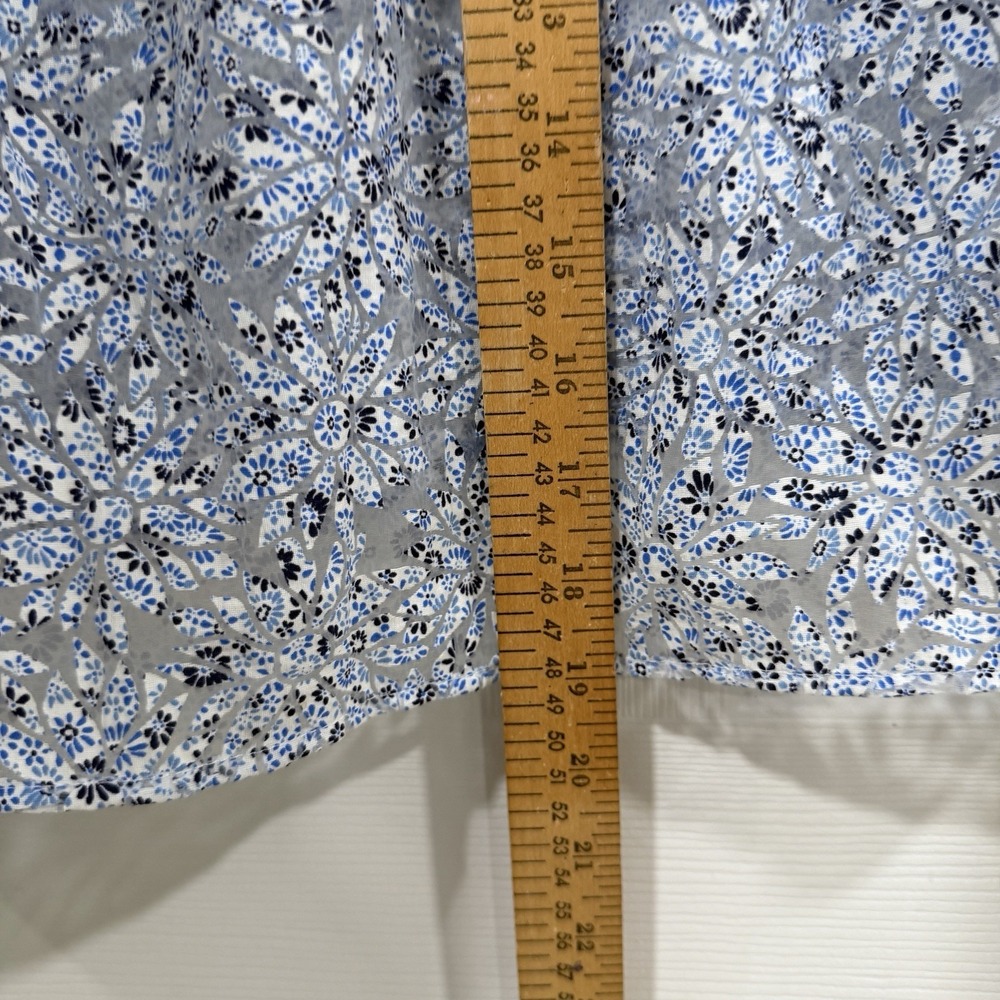Women's Zara Cropped Sheer Floral Blouse Blue Size Small S - Picture 3 of 8